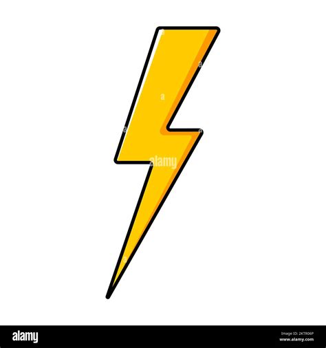 Cartoon yellow lightning. Vector illustration Stock Vector Image & Art ...