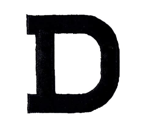 Alphabet Letter - D - Color Black - 2" Block Style - Iron On Embroidered Applique Patch ...