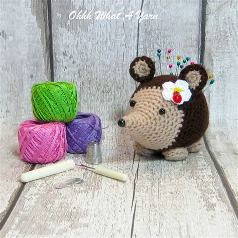 Crochet hedgehog pincushion, hoggie pin cushion - Folksy