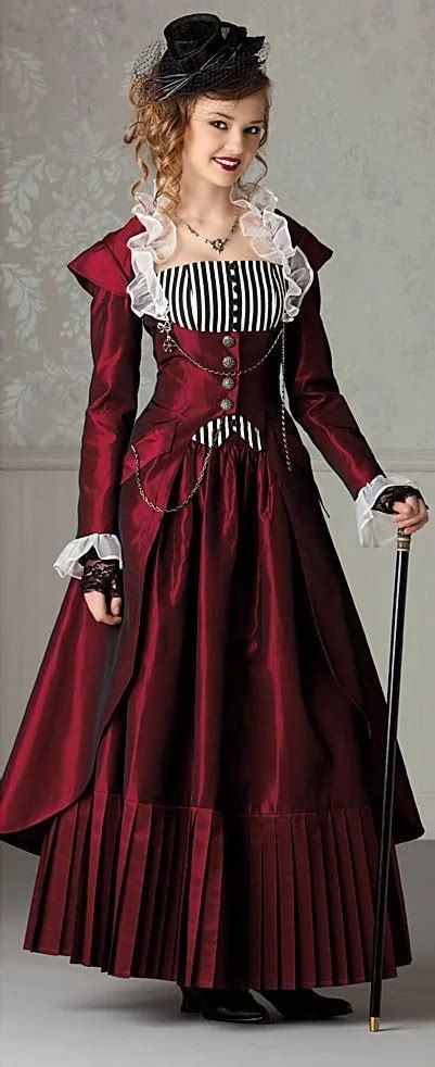 Red Steam Punk Dress Halloween Costumes Dress Steampunk Clothing Dress-in Dresses from Women's ...