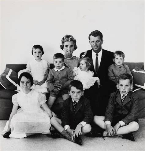 Portrait of Bobby and Ethel Kennedy with children Kathleen, Joseph, Robert Jr., David, Courtney ...