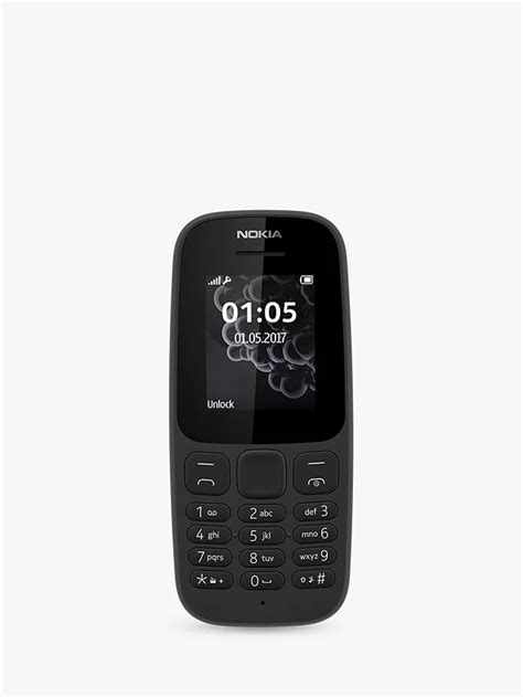 Nokia 105 Mobile Phone, 1.8”, 4G, SIM Free, Black at John Lewis & Partners