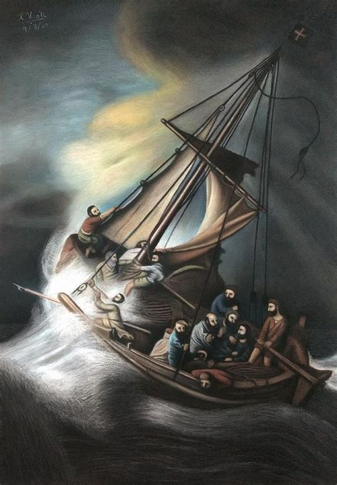 Storm on the sea of Galilee Pastel by Vishvesh Tadsare - Fine Art America