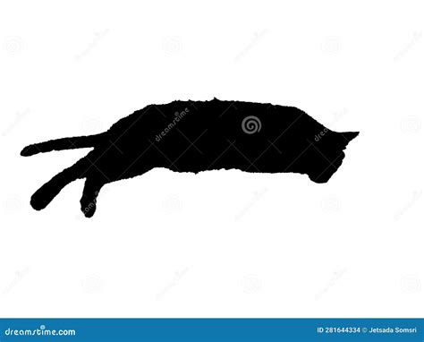 A Silhouette of Cat Laying. Stock Vector - Illustration of animal ...