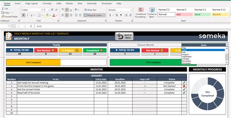 Daily Weekly Monthly Task List Excel Template | To Do List