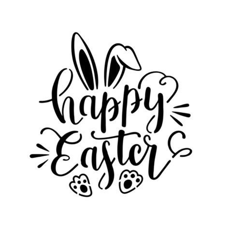 Happy Easter Bunny Ear Stencil | Happy easter bunny, Happy easter, Easter