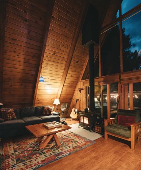 Inside a cozy cabin | A frame cabin, A frame house, Cabin interiors