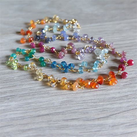 Rainbow Cluster Necklace , Cluster Multigemstone Colorful Necklace - Etsy