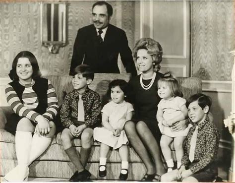 King Hussein with his wife Princess Muna and his children King Abdullah ii, Prince Faisal ...