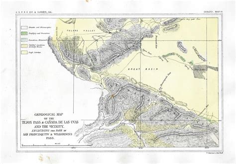 1853 (1856) "Geological Map of the Tejon Pass & Canada de las Uvas ...