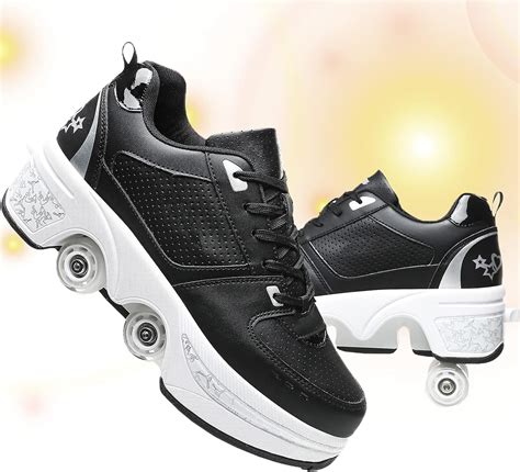 Retractable Roller Shoes for Women Deformation Outdoor Sports Skating ...