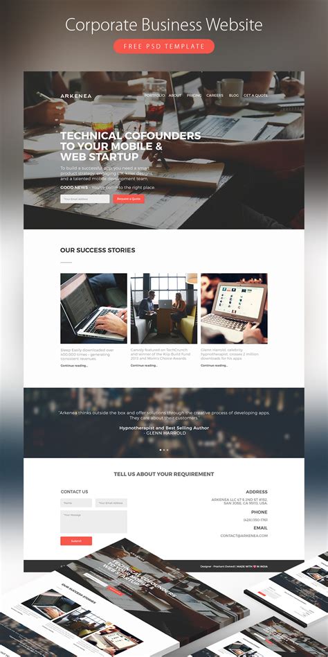 Corporate Business Website Template Free PSD – Download PSD