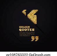 6 Golden Quote Blank Template On Dark Background Clip Art | Royalty ...