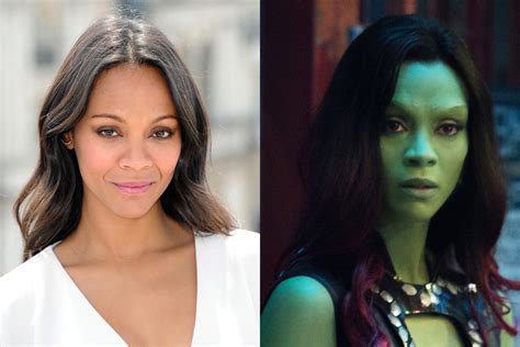 Zoe Saldana And Green Girl – Telegraph