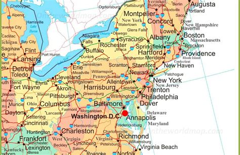 Map Of Usa Eastern Seaboard – Topographic Map of Usa with States