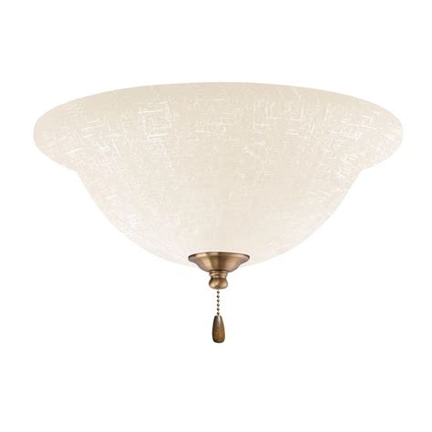 Emerson White Linen 3-Light Antique Brass Ceiling Fan Light Kit-LK77AB ...