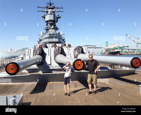 Guns of Battleship USS Iowa Stock Photo - Alamy