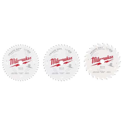 Milwaukee 6-1/2 in. Assorted Carbide Track Saw Blades (3-Piece) 48-40 ...