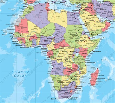 Map Africa Political – Topographic Map of Usa with States