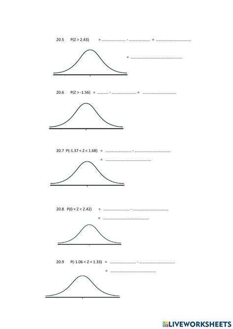 Solved STANDARD NORMAL DISTRIBUTION WORKSHEET NAME: In each ... - Worksheets Library