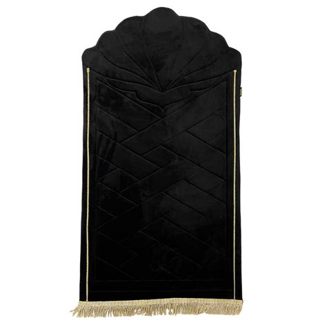 Adults Morrocan Black Prayer Mat - Islamic Prayer Mats