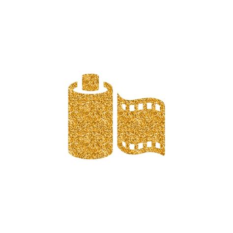 Premium Vector | Photographic film icon gold glitter texture vector ...