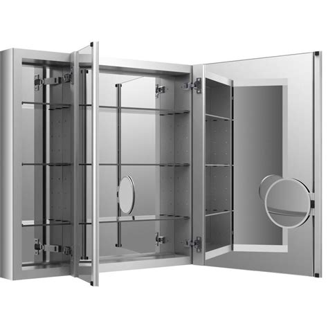 KOHLER Verdera 40-in x 30-in Rectangle Surface/Recessed Mirrored Aluminum Medicine Cabinet at ...