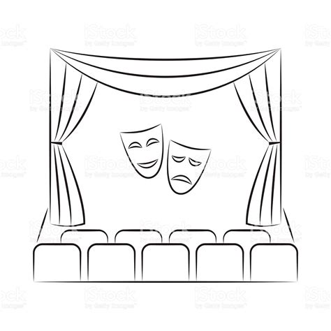 Theater Curtains Drawing at PaintingValley.com | Explore collection of ...