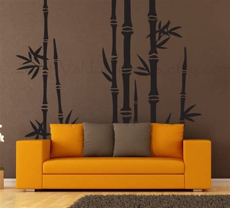 Bamboo tree wall decal living room wall decal tree by ValdonImages | Tree wall decal living room ...