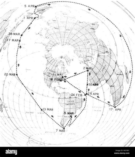 USS Triton SSRN-586 circumnavigation map 1960 Stock Photo - Alamy