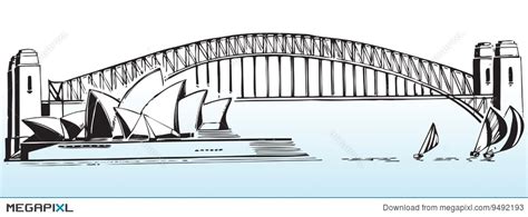 Sydney Harbour Bridge Sketch at PaintingValley.com | Explore collection ...