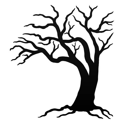 Halloween tree vector, dry tree without leaf, scary tree, silhouette ...