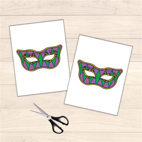 Mardi Gras Paper Mask Printable Festival Craft Activity Costume | Made ...