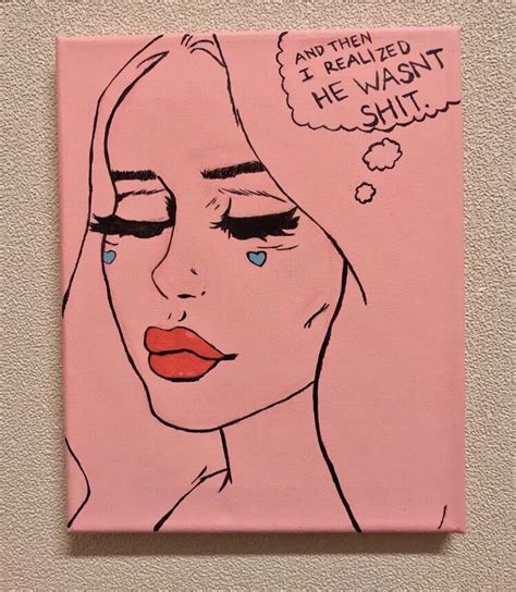 Lana Del Rey feminist pop art sketch drawing painting | Mini canvas art ...