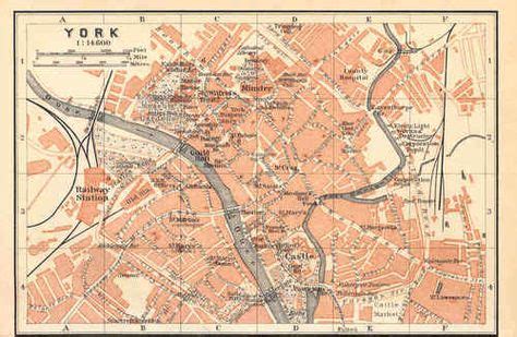 Yorks Yorkshire York Old Vintage City Map Plan 1910 | eBay | Old map, Map