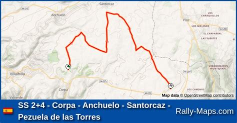 SS 2+4 - Corpa - Anchuelo - Santorcaz - Pezuela de las Torres stage map | Rallysprint Alcarria ...