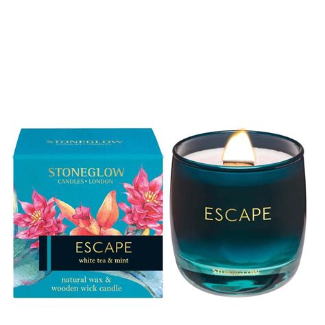 Stoneglow Escape Infusion Natural Wax Candle, White Tea & Mint, Tumbler