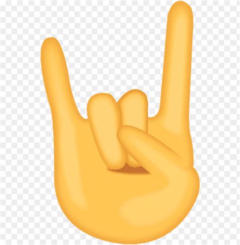 The Devil Horn Rock And Roll Emoji Hand Will Send The - Rock On Emoji PNG Transparent With Clear ...