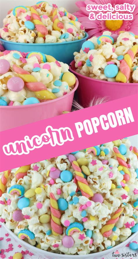 This Unicorn Popcorn is sweet and salty and chock full of sprinkles, candy and tasty candy ...