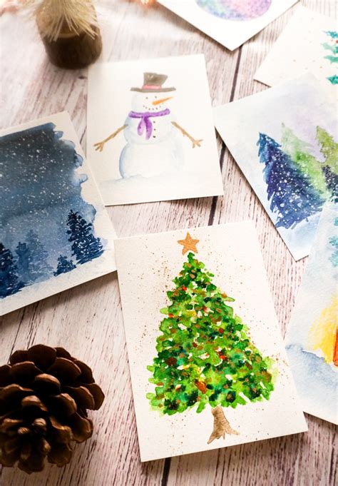 Easy Watercolor Christmas Cards