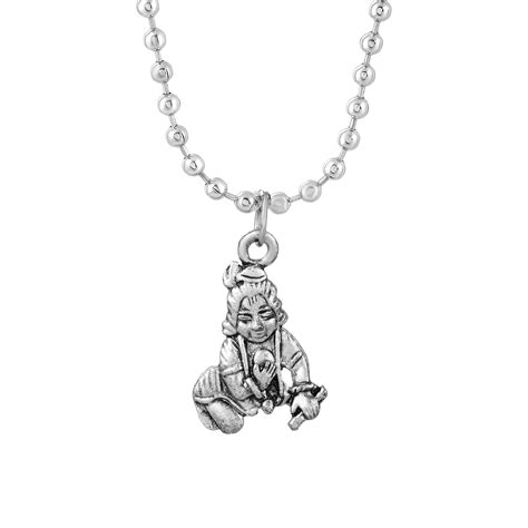 Buy Zumrut® Handcrafted Brass Silver Plated Small and Cute Lord Krishna Makhan Chor Laddu Gopal ...