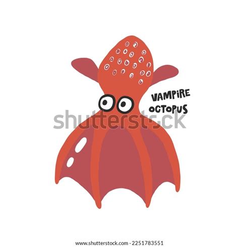 Vampire Octopus Hand Drawn Vector Cartoon Stock Vector (Royalty Free ...