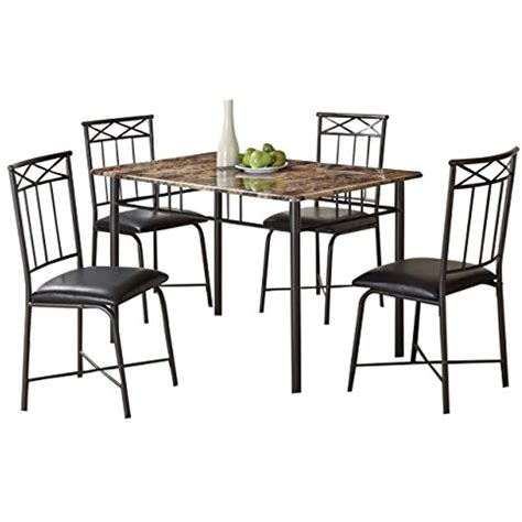 Coaster Home Furnishings 150115 5-Piece Casual Dining Room Set, Black ...