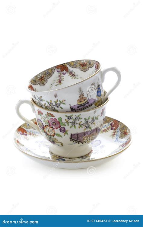 Vintage tea cups stock image. Image of shot, flower, life - 27140423