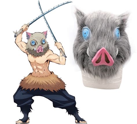 Demon Slayer Kimetsu no Yaiba Hashibira Inosuke Mask Wild Boar Cosplay ...