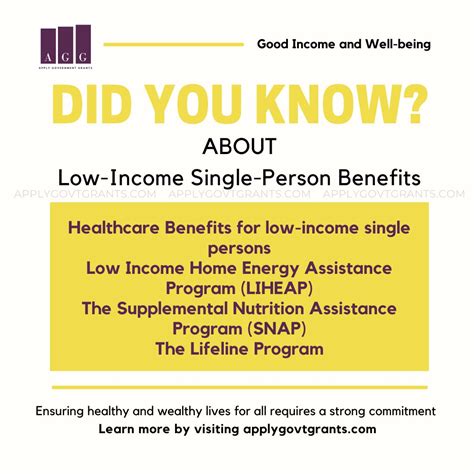 Low Income Single Person Benefits That Gives Instant Help - Apply Govt Grants