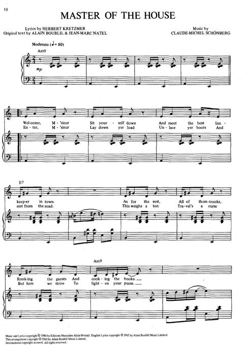 Les Miserables - Master of the House - Sheet music | Sheet music ...