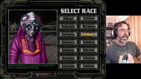 Master of Orion 2 - Introduction: the Select Race Screen - #2 - YouTube