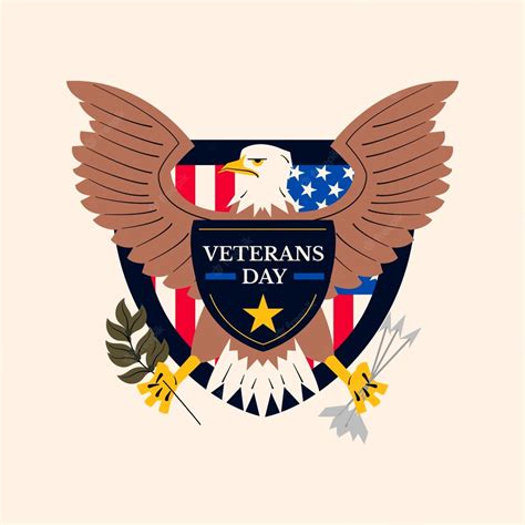 Free Vector | Flat veterans day logo template