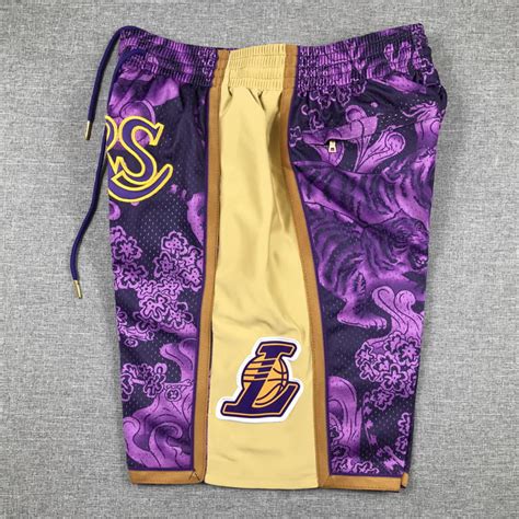 Los Angeles Lakers Purple 2023 Lunar New Year Hardwood Classics Shorts ...